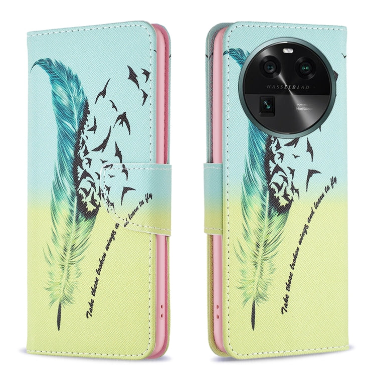 Custodia in pelle con motivo colorato per OPPO Find X6