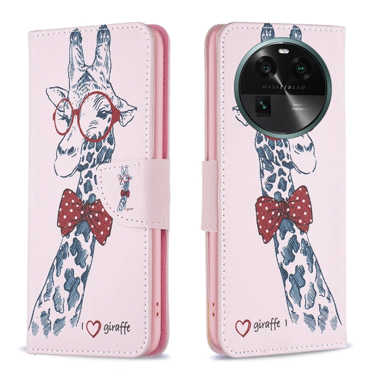 Custodia in pelle con motivo colorato per OPPO Find X6