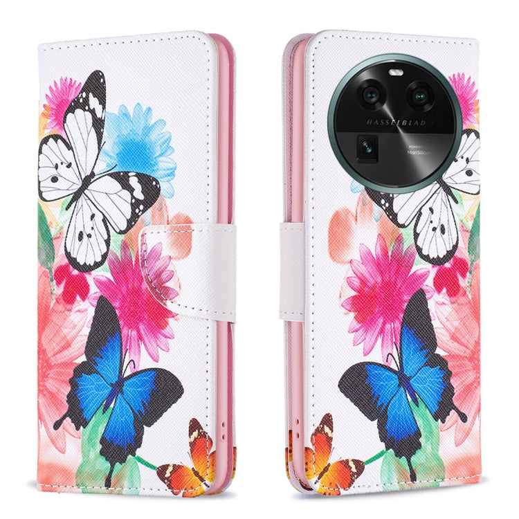 Custodia in pelle con motivo colorato per OPPO Find X6