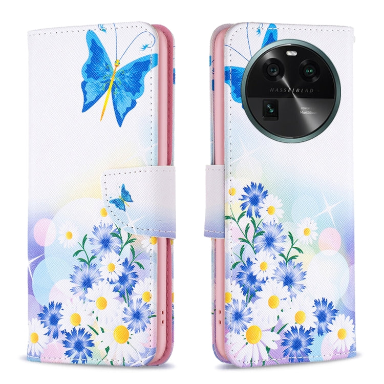 Custodia in pelle con motivo colorato per OPPO Find X6