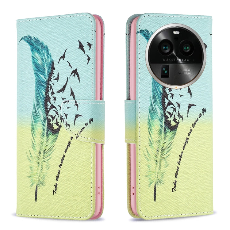 Custodia in pelle con motivo colorato per OPPO Find X6