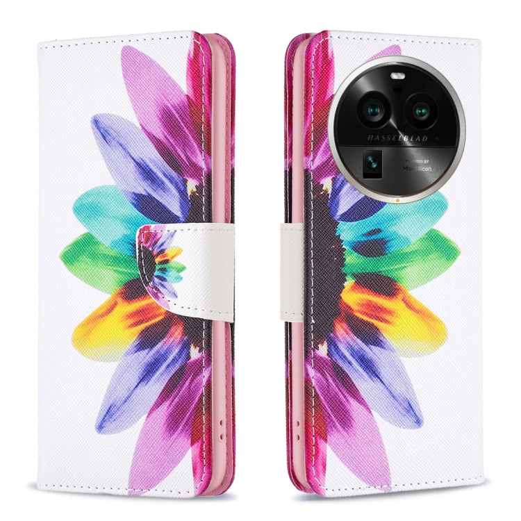 Custodia in pelle con motivo colorato per OPPO Find X6