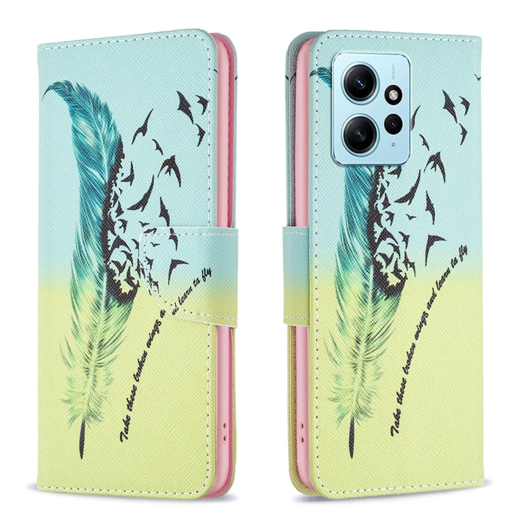 Custodia in pelle con motivo per Xiaomi Redmi Note 12 4G