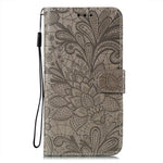Custodia per telefono in pelle flip goffrata fiore di pizzo, For Xiaomi 13, For Xiaomi Poco C40, For Xiaomi Poco M4 Pro