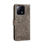 Custodia per telefono in pelle flip goffrata fiore di pizzo, For Xiaomi 13, For Xiaomi Poco C40, For Xiaomi Poco M4 Pro