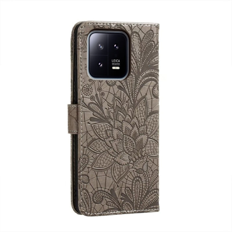 Custodia per telefono in pelle flip goffrata fiore di pizzo, For Xiaomi 13, For Xiaomi Poco C40, For Xiaomi Poco M4 Pro
