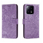 Custodia per telefono in pelle flip goffrata fiore di pizzo, For Xiaomi 13, For Xiaomi Poco C40, For Xiaomi Poco M4 Pro