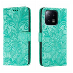 Custodia per telefono in pelle flip goffrata fiore di pizzo, For Xiaomi 13, For Xiaomi Poco C40, For Xiaomi Poco M4 Pro