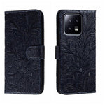 Custodia per telefono in pelle flip goffrata fiore di pizzo, For Xiaomi 13, For Xiaomi Poco C40, For Xiaomi Poco M4 Pro