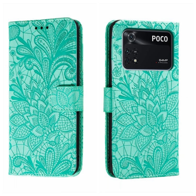 Custodia per telefono in pelle flip goffrata fiore di pizzo, For Xiaomi 13, For Xiaomi Poco C40, For Xiaomi Poco M4 Pro