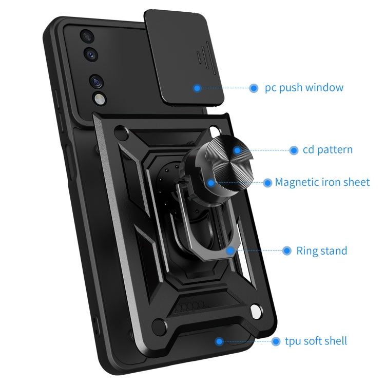 Cover per fotocamera scorrevole Design Custodia per telefono in TPU + PC, For Honor 70 5G