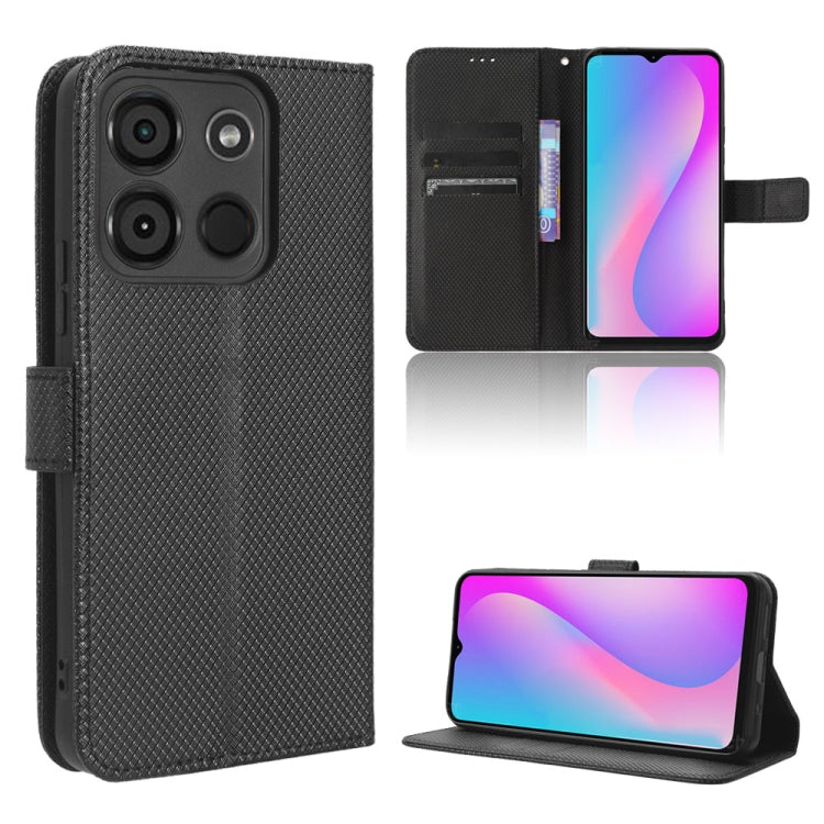 Custodia in pelle con trama a diamante per Itel P40