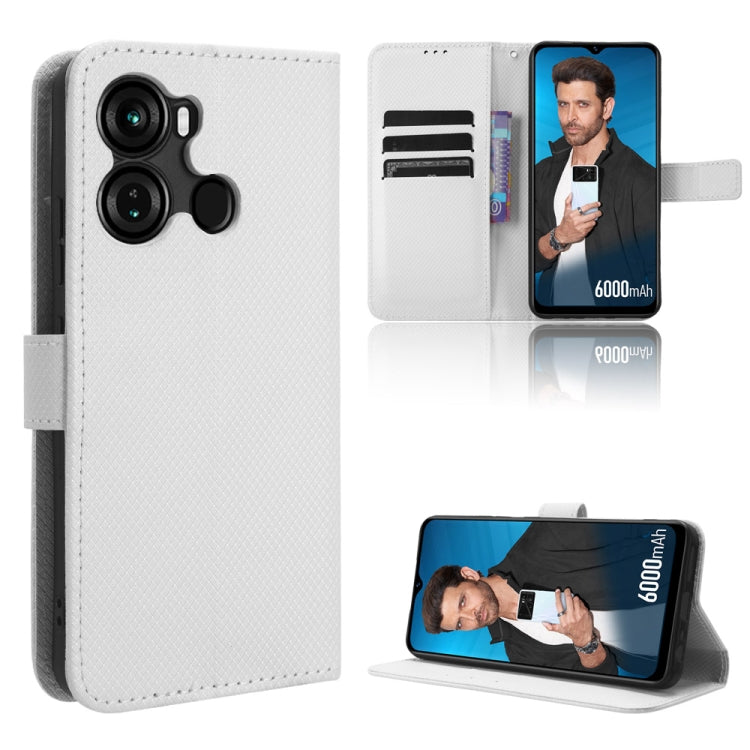 Custodia in pelle con trama a diamante per Itel P40