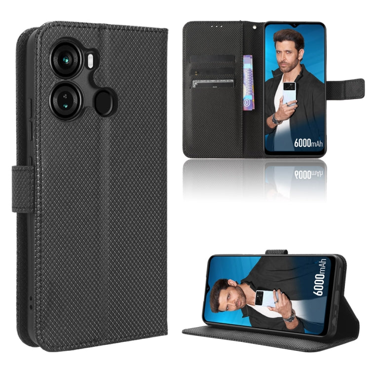 Custodia in pelle con trama a diamante per Itel P40