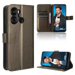 Custodia in pelle con trama a diamante per Itel P40