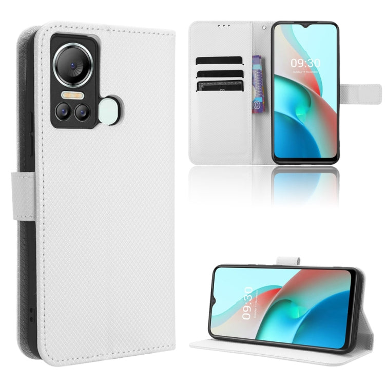 Custodia in pelle con trama a diamante per Itel P40