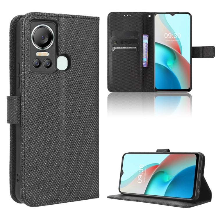 Custodia in pelle con trama a diamante per Itel P40