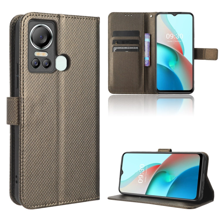 Custodia in pelle con trama a diamante per Itel P40