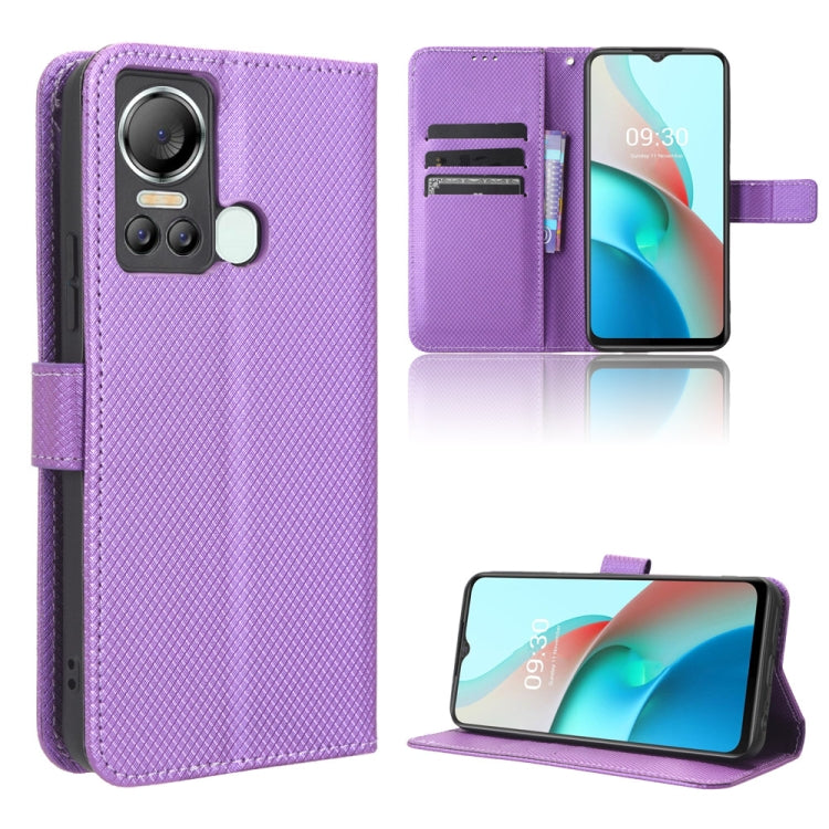 Custodia in pelle con trama a diamante per Itel P40