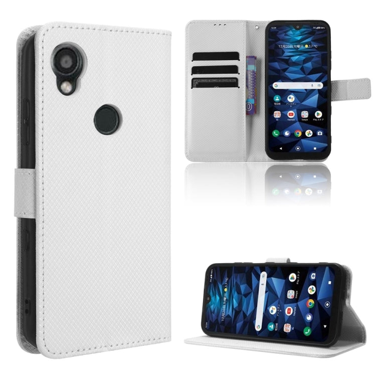 Custodia in pelle con trama a diamante per Kyocera Digno SX3