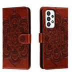 Custodia in pelle con motivo Mandala per Samsung Galaxy A34 5G
