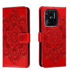 Custodia in pelle per telefono con motivo a goffratura Sun Mandala, For Xiaomi Redmi 10C, For Xiaomi Redmi 12C, For Xiaomi Redmi A1