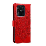 Custodia in pelle per telefono con motivo a goffratura Sun Mandala, For Xiaomi Redmi 10C, For Xiaomi Redmi 12C, For Xiaomi Redmi A1