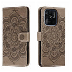 Custodia in pelle per telefono con motivo a goffratura Sun Mandala, For Xiaomi Redmi 10C, For Xiaomi Redmi 12C, For Xiaomi Redmi A1