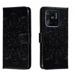 Custodia in pelle per telefono con motivo a goffratura Sun Mandala, For Xiaomi Redmi 10C, For Xiaomi Redmi 12C, For Xiaomi Redmi A1