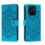 Custodia in pelle per telefono con motivo a goffratura Sun Mandala, For Xiaomi Redmi 10C, For Xiaomi Redmi 12C, For Xiaomi Redmi A1