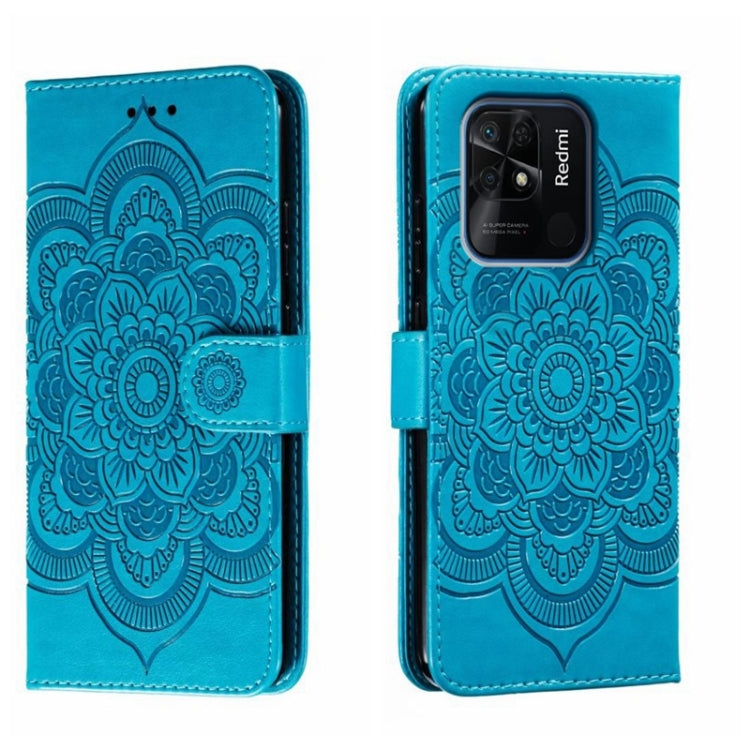 Custodia in pelle per telefono con motivo a goffratura Sun Mandala, For Xiaomi Redmi 10C, For Xiaomi Redmi 12C, For Xiaomi Redmi A1