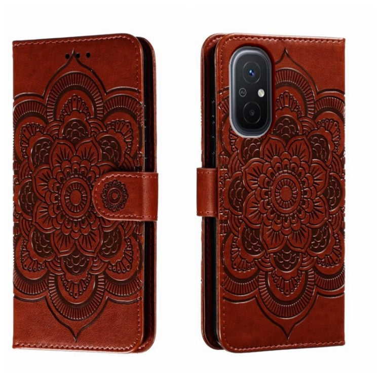 Custodia in pelle per telefono con motivo a goffratura Sun Mandala, For Xiaomi Redmi 10C, For Xiaomi Redmi 12C, For Xiaomi Redmi A1