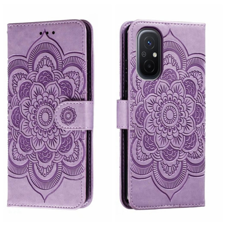 Custodia in pelle per telefono con motivo a goffratura Sun Mandala, For Xiaomi Redmi 10C, For Xiaomi Redmi 12C, For Xiaomi Redmi A1