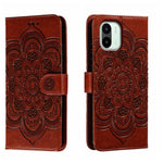 Custodia in pelle per telefono con motivo a goffratura Sun Mandala, For Xiaomi Redmi 10C, For Xiaomi Redmi 12C, For Xiaomi Redmi A1