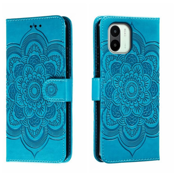 Custodia in pelle per telefono con motivo a goffratura Sun Mandala, For Xiaomi Redmi 10C, For Xiaomi Redmi 12C, For Xiaomi Redmi A1