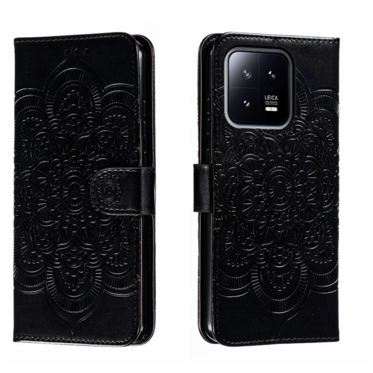 Custodia in pelle per telefono con motivo a goffratura Sun Mandala, For Xiaomi Redmi Note 12 Pro 5G Global, For Xiaomi 12 Lite, For Xiaomi 13