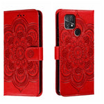 Custodia in pelle per telefono con motivo a goffratura Sun Mandala, For Xiaomi Poco C40, For Xiaomi Poco M4 Pro