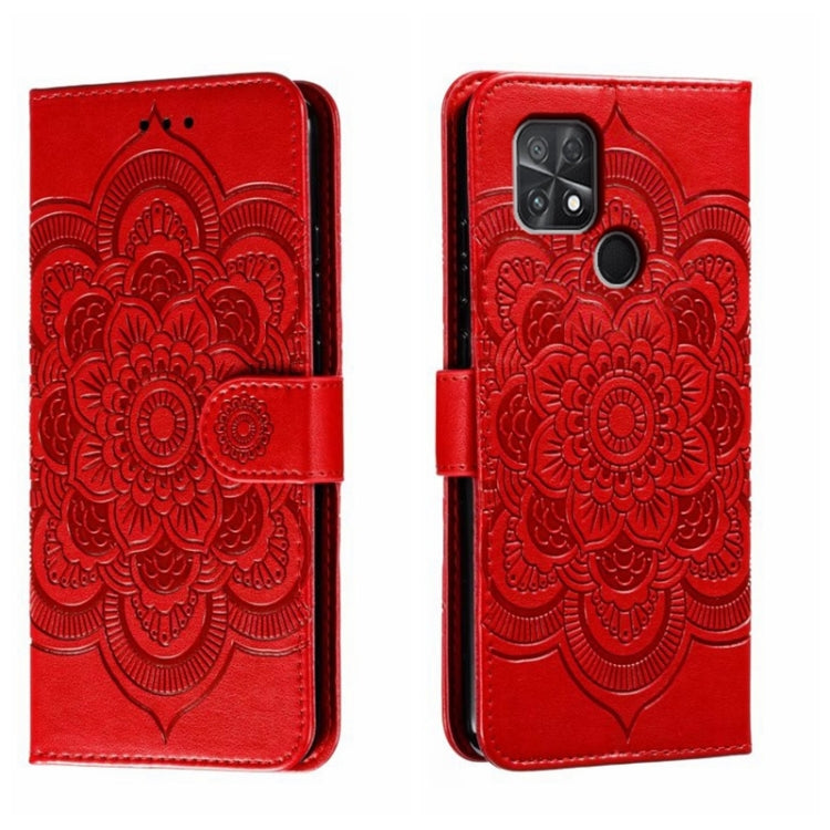 Custodia in pelle per telefono con motivo a goffratura Sun Mandala, For Xiaomi Poco C40, For Xiaomi Poco M4 Pro