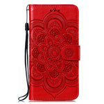 Custodia in pelle per telefono con motivo a goffratura Sun Mandala, For Xiaomi Poco C40, For Xiaomi Poco M4 Pro