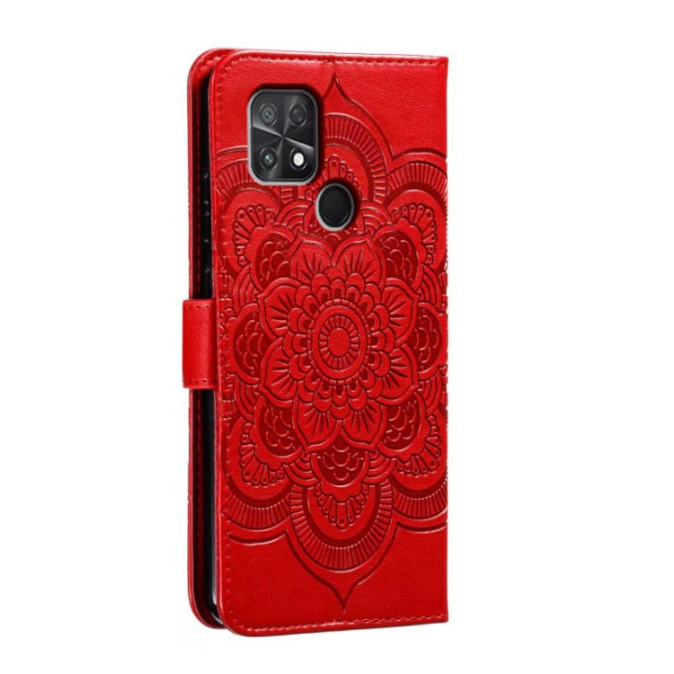 Custodia in pelle per telefono con motivo a goffratura Sun Mandala, For Xiaomi Poco C40, For Xiaomi Poco M4 Pro