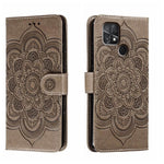 Custodia in pelle per telefono con motivo a goffratura Sun Mandala, For Xiaomi Poco C40, For Xiaomi Poco M4 Pro