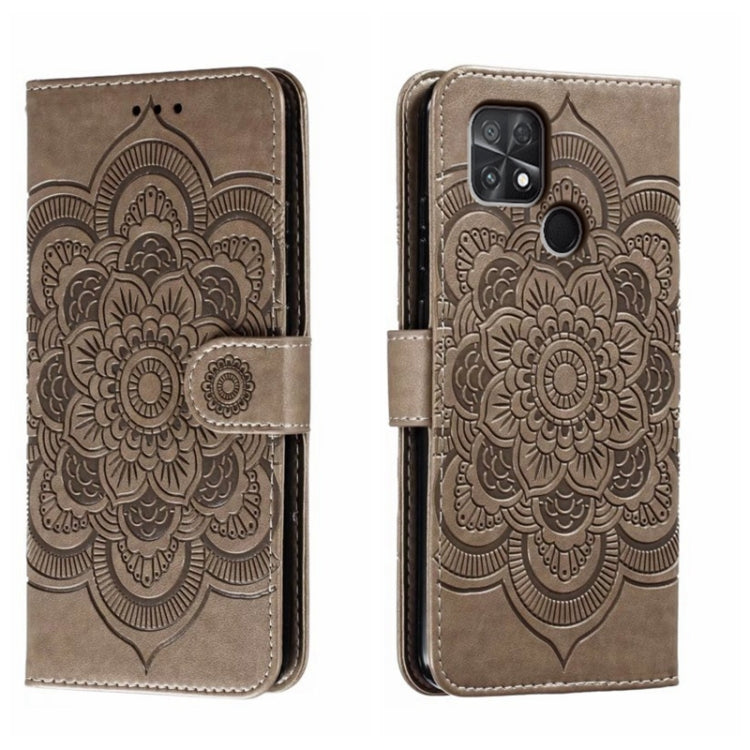 Custodia in pelle per telefono con motivo a goffratura Sun Mandala, For Xiaomi Poco C40, For Xiaomi Poco M4 Pro