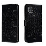 Custodia in pelle per telefono con motivo a goffratura Sun Mandala, For Xiaomi Poco C40, For Xiaomi Poco M4 Pro