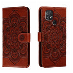 Custodia in pelle per telefono con motivo a goffratura Sun Mandala, For Xiaomi Poco C40, For Xiaomi Poco M4 Pro