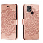 Custodia in pelle per telefono con motivo a goffratura Sun Mandala, For Xiaomi Poco C40, For Xiaomi Poco M4 Pro