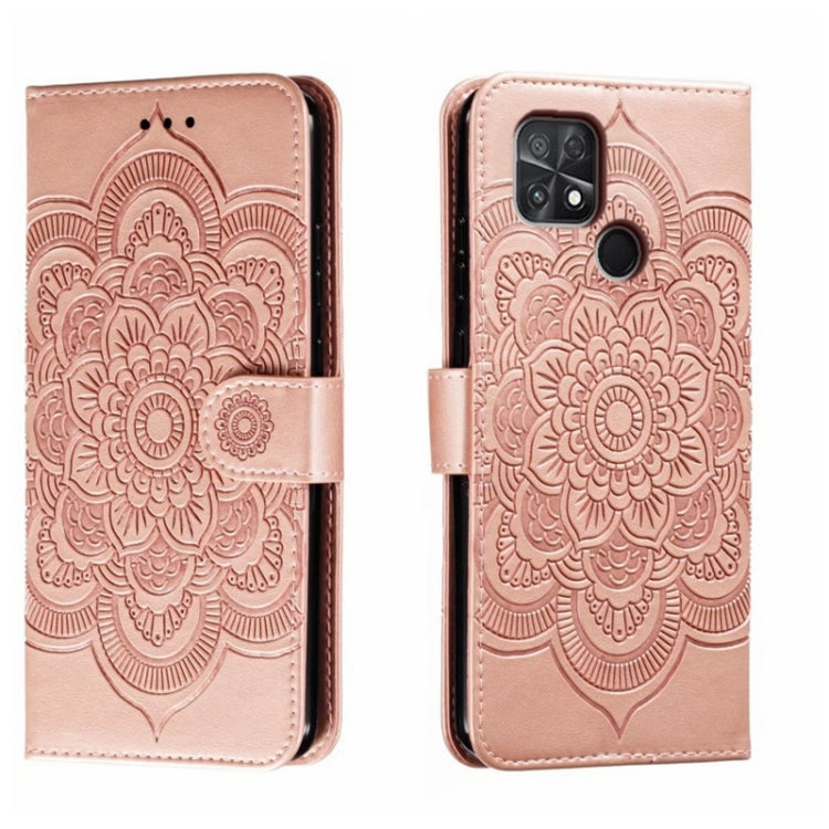 Custodia in pelle per telefono con motivo a goffratura Sun Mandala, For Xiaomi Poco C40, For Xiaomi Poco M4 Pro
