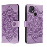 Custodia in pelle per telefono con motivo a goffratura Sun Mandala, For Xiaomi Poco C40, For Xiaomi Poco M4 Pro