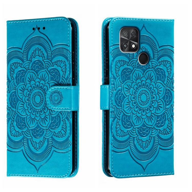 Custodia in pelle per telefono con motivo a goffratura Sun Mandala, For Xiaomi Poco C40, For Xiaomi Poco M4 Pro
