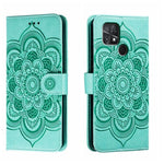 Custodia in pelle per telefono con motivo a goffratura Sun Mandala, For Xiaomi Poco C40, For Xiaomi Poco M4 Pro