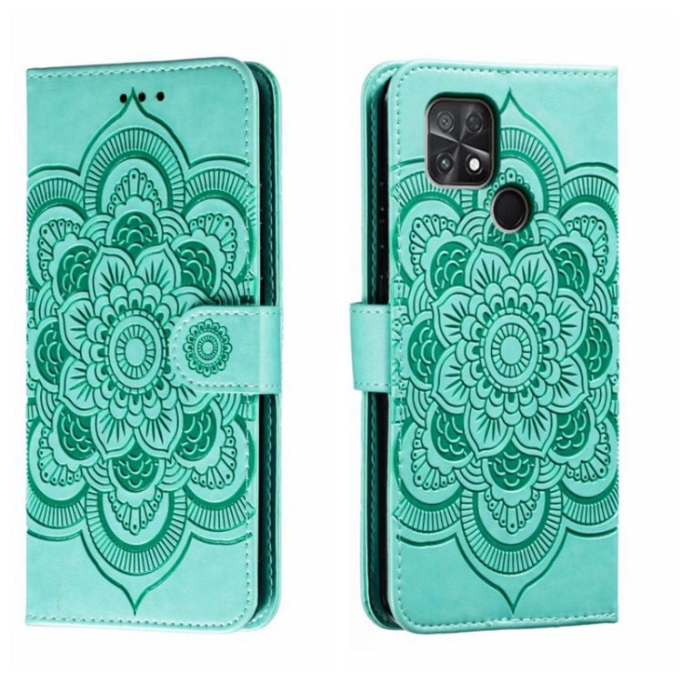 Custodia in pelle per telefono con motivo a goffratura Sun Mandala, For Xiaomi Poco C40, For Xiaomi Poco M4 Pro